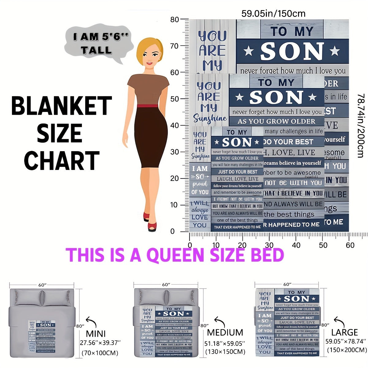 Flannel Fleece Bed Blanket for Son Hypoallergenic Queen Size Digital Print Easy Care