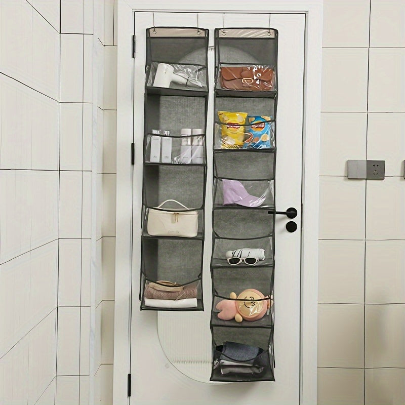 Multifunctional Storage Baskets Set with Transparent PVC Hanging Baskets for Kitchen Closet Organizing