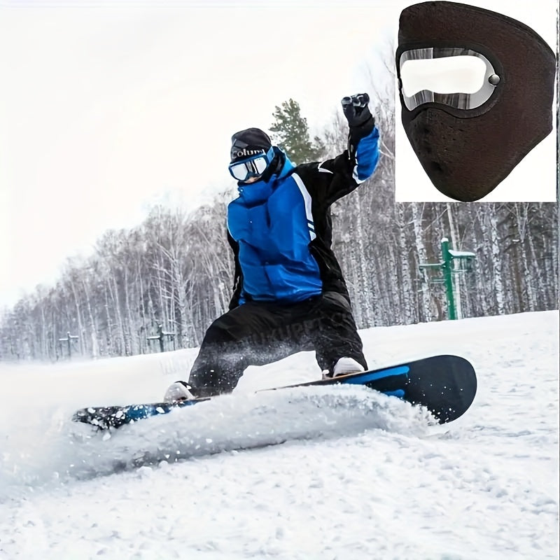 Winter Unisex Full Face Mask Microfiber Breathable Dustproof Ski Cycling Mask