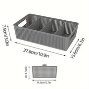 Multi-Purpose Woven Storage Box Set of 5 with Divider for Bathroom and Kitchen