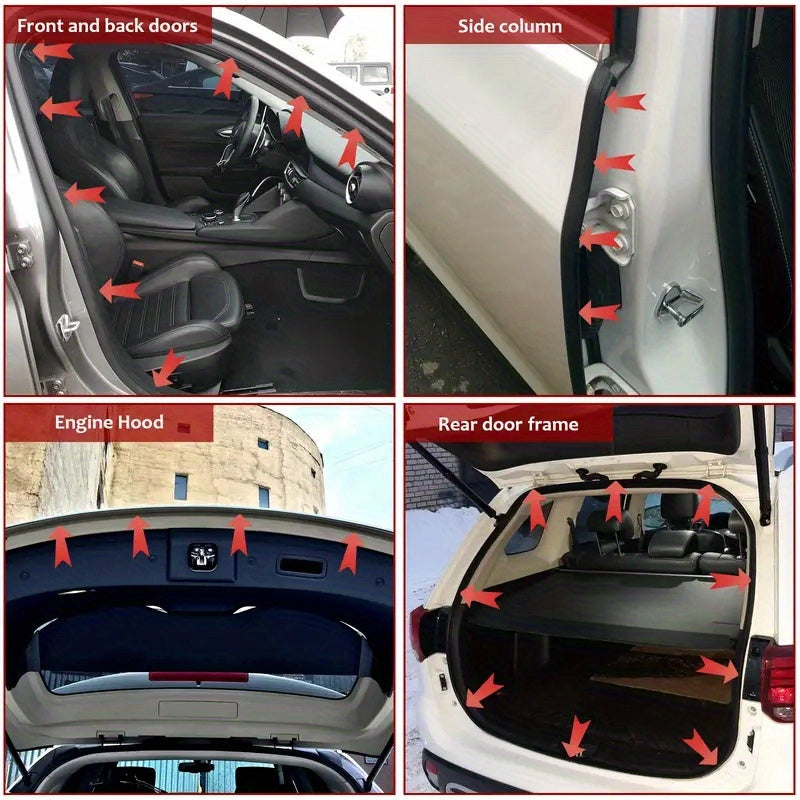 Universal Car Door Rubber Seal Strip Soundproof Windproof 10m