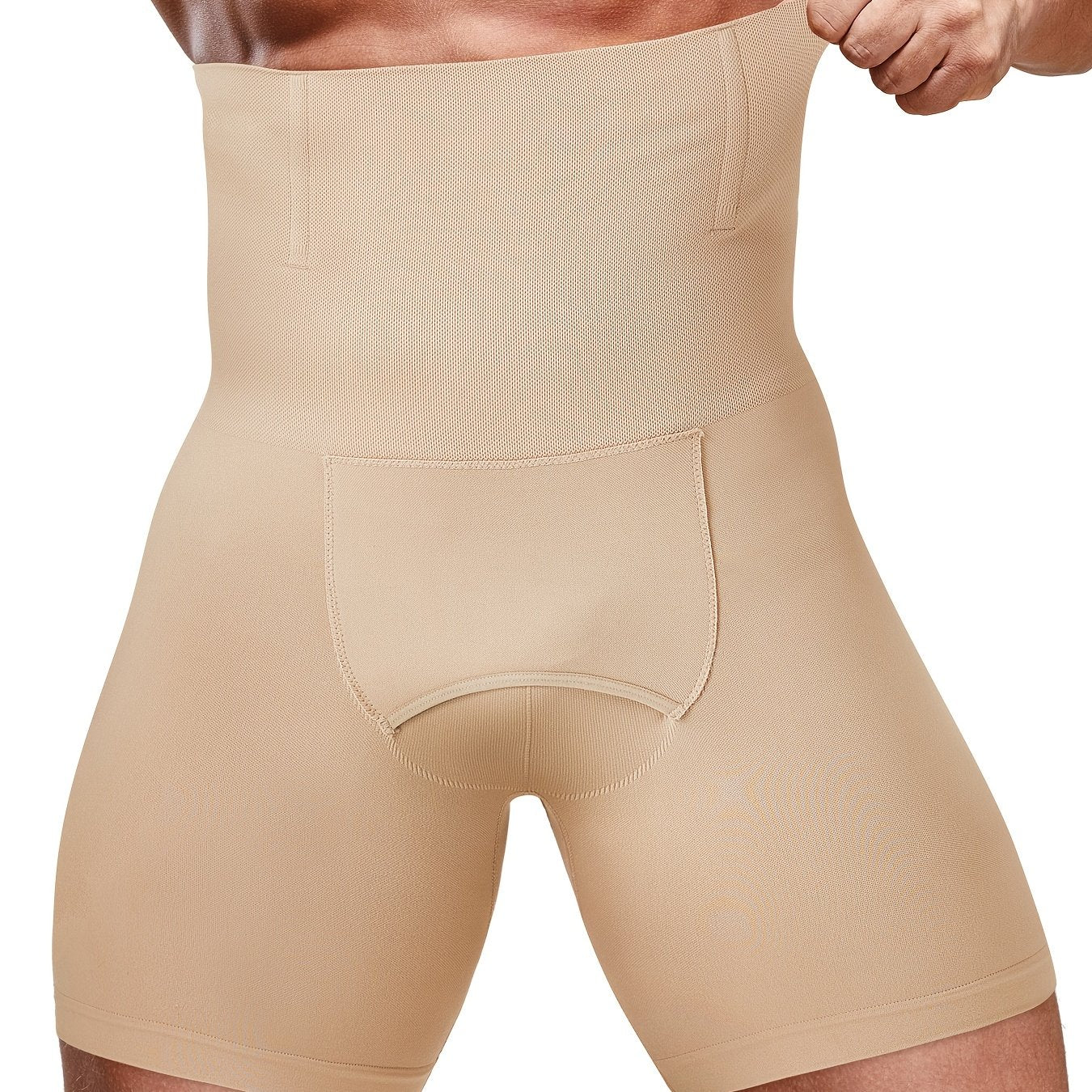 Men's High-Compression Seamless Tummy Control Shorts Breathable Nylon Spandex Slimming Body Shaper