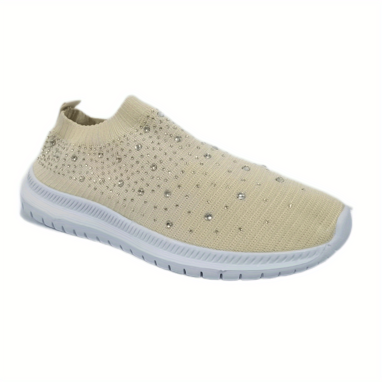 Women's Solid Color Round Toe Slip-On Casual Sneakers All-Season Fabric