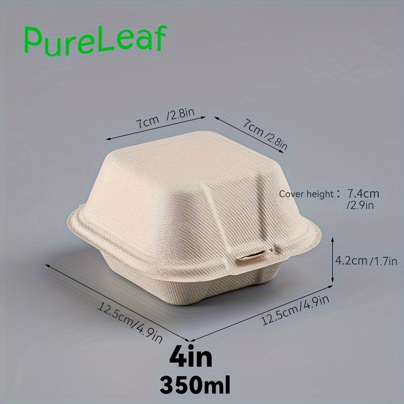 Ekologik toza bug'doy donasi qog'oz tushlik qutilari, 5, 15, 30, 50 ta, sendvichlar, salatlar va shirinliklar uchun