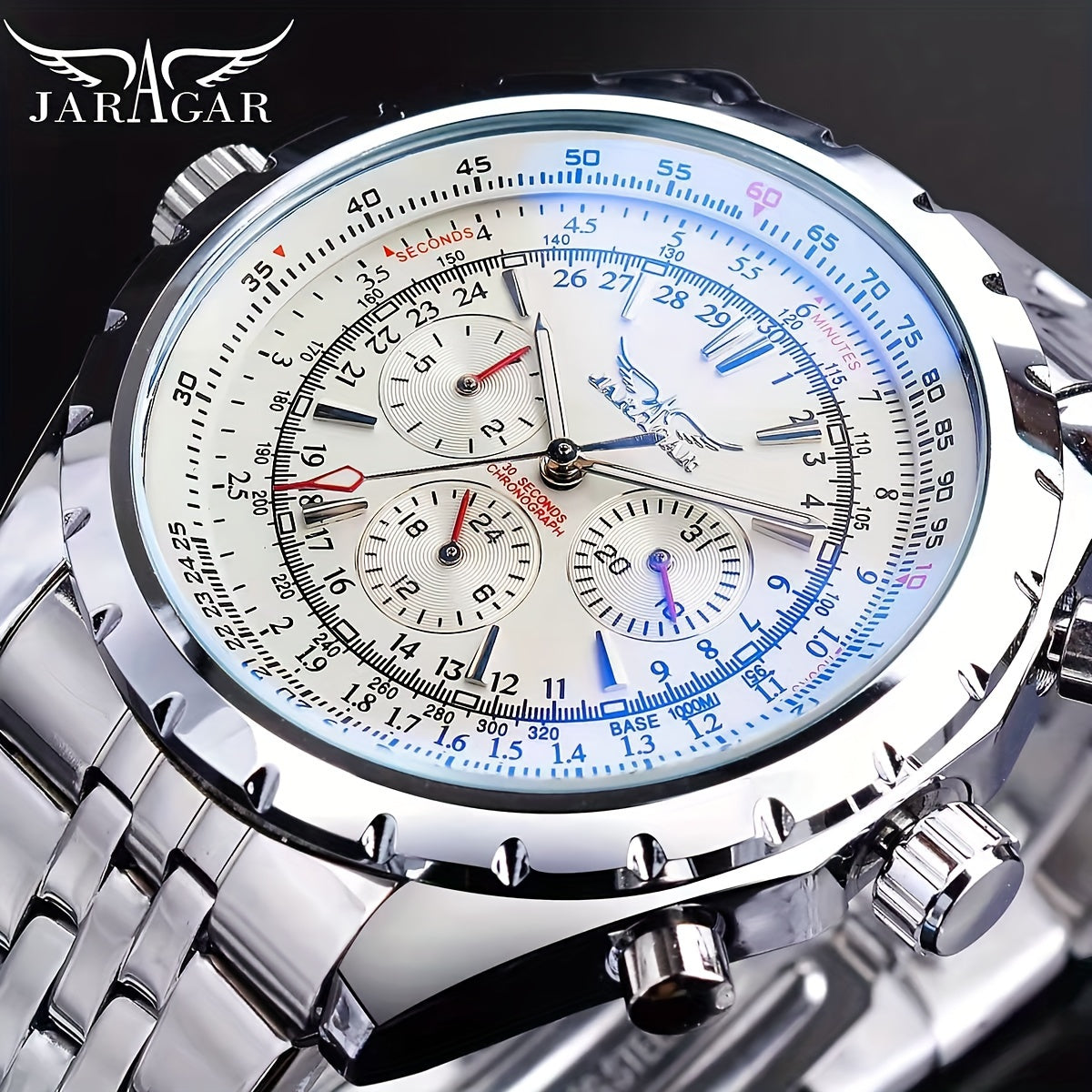 Men's Mechanical Watch Stainless Steel Hollow Large Dial Fashionable Gift