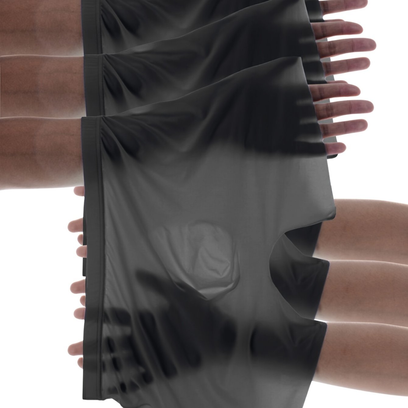 Pack de 3 bóxers semi-translúcidos para hombre de algodón-poliéster transpirable con elastano