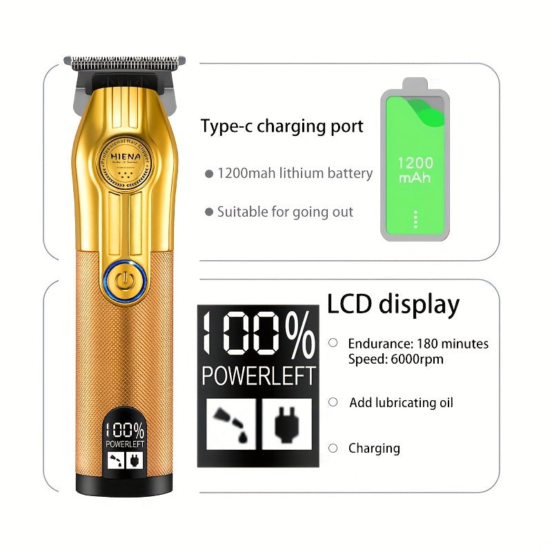 Kit de recortadora de cabello para hombres con carga USB y cuchilla en forma de T