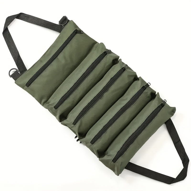 Waterproof Oxford Cloth Tool Bag for Professionals Durable Portable Foldable Green
