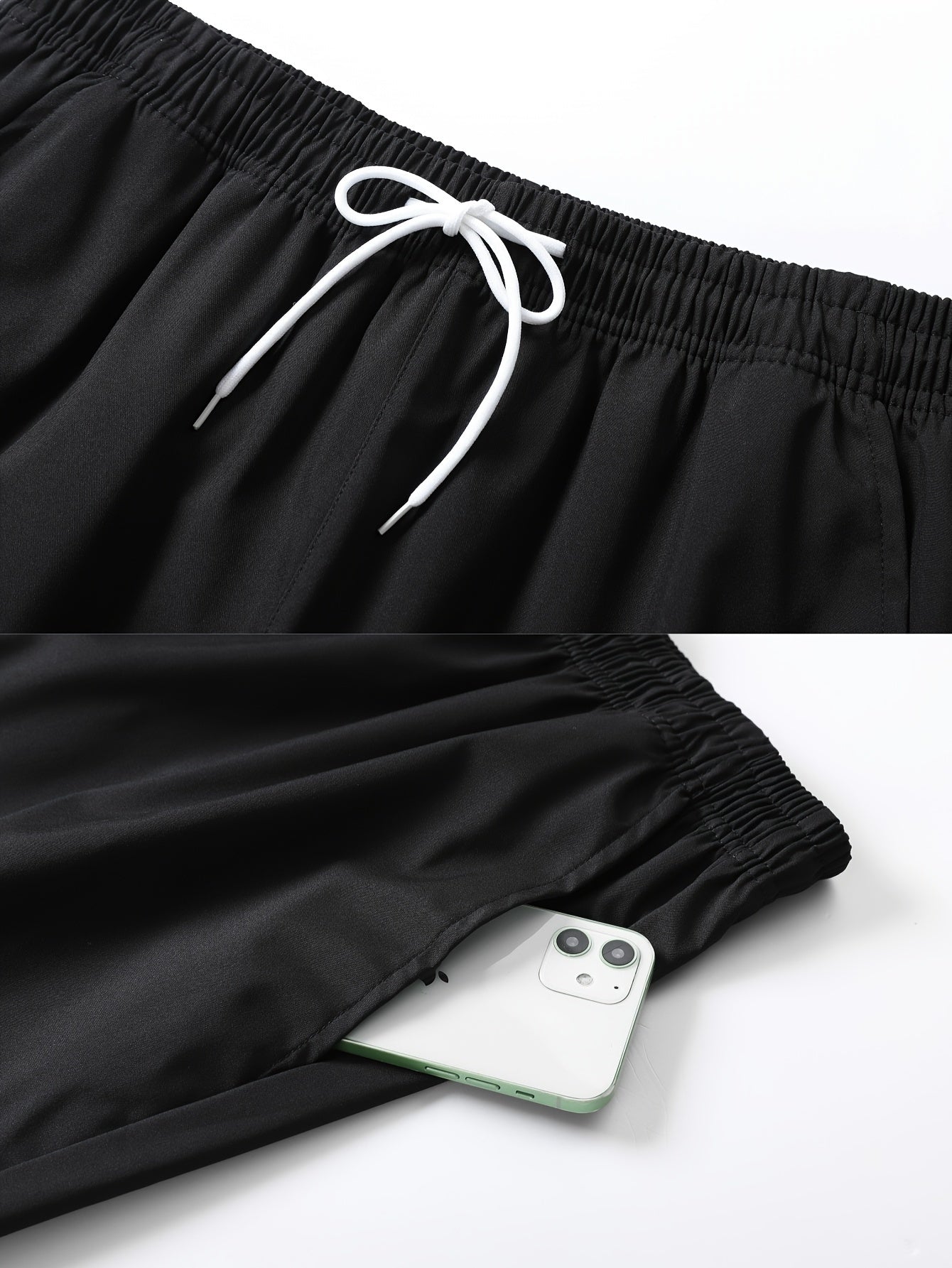 Men's Polyester Tracksuit Set Hooded Jacket and Long Pants Solid Color All Seasons