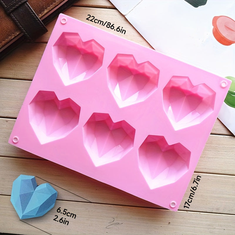 Silicone Baking Mold for 3D Diamond Heart-Shaped Desserts Cake Mousse Candy