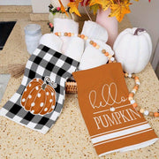 Set of 2 Autumn Pumpkin Kitchen Towels 45x66 cm Reusable Home Decor