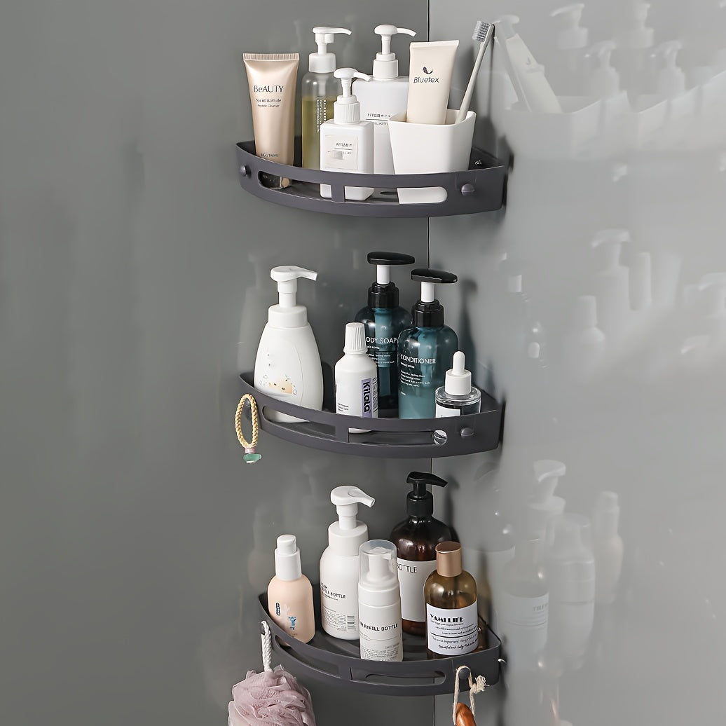 Three Corner Storage Racks Ultra-Durable ABS No Sharp Edges for Bathroom Organization