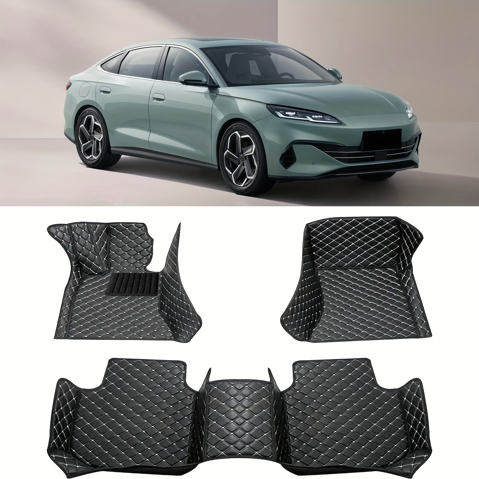 Car Floor Mats Set Leather All-Weather Protection for Left-Hand Drive Vehicles