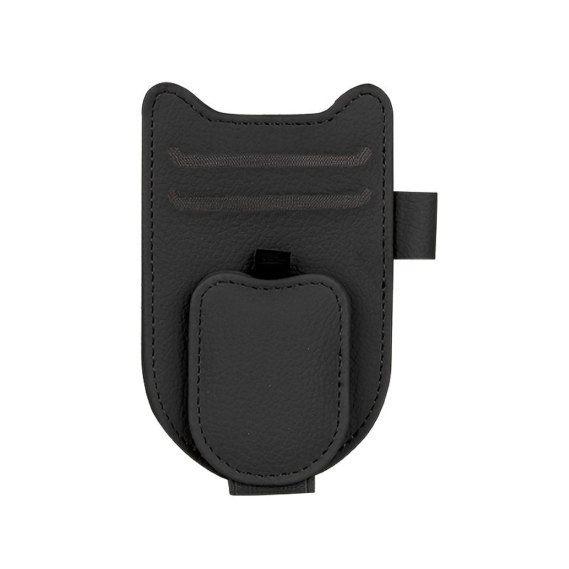 Ayollar uchun charm quyosh nuri himoyachisi va kliplar bilan mushuk quloqli dizayni bilan tashkil etuvchi