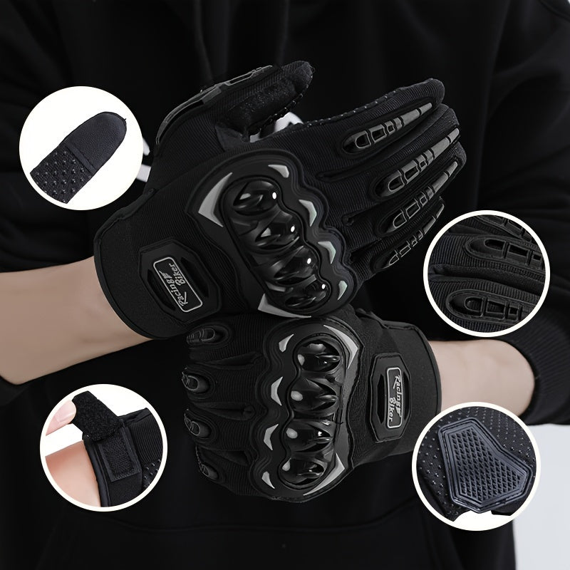 Spring and Summer Knitted Polyester Riding Gloves Touch Screen Compatible Hard Shell Protection