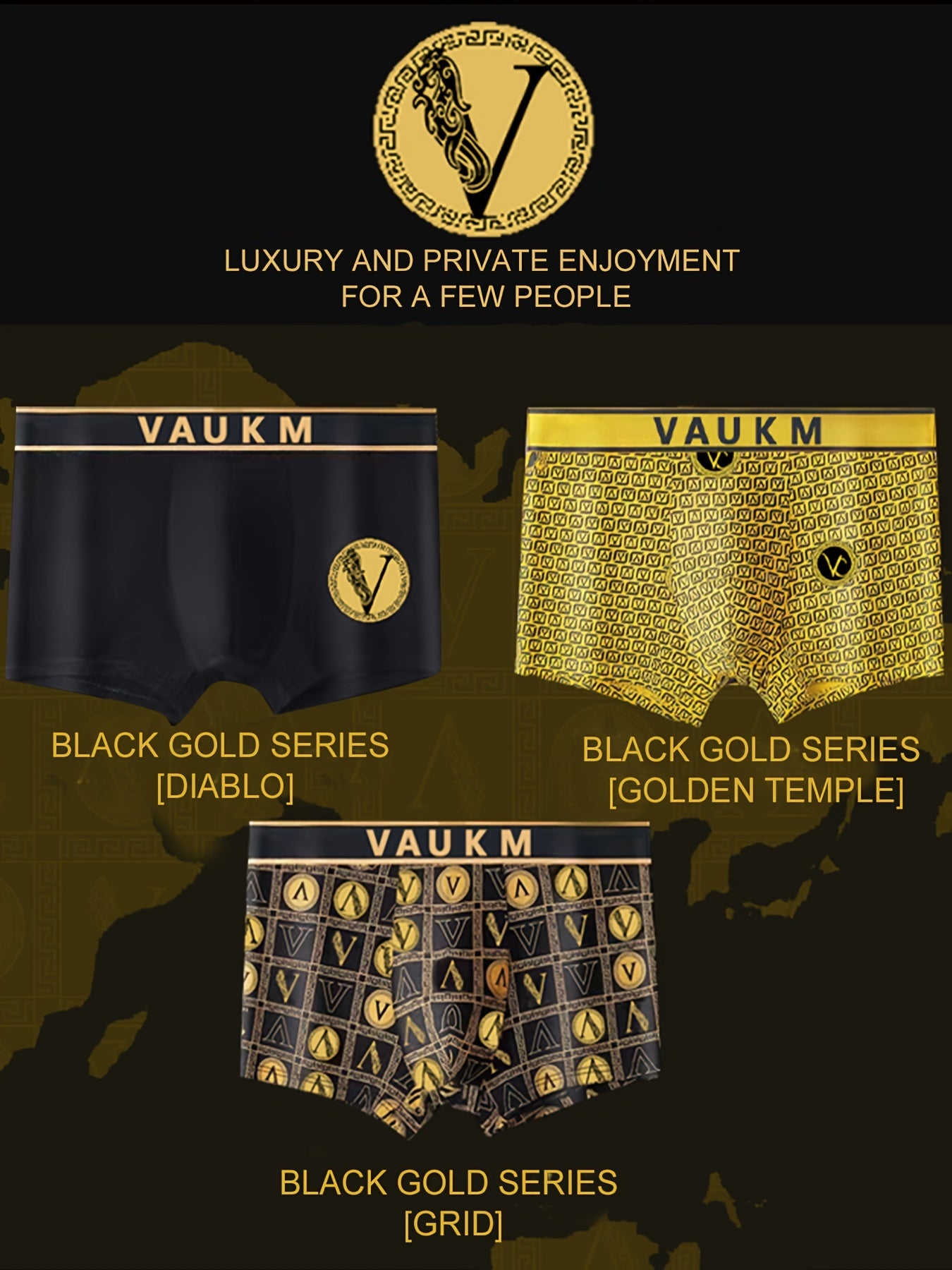 Erkaklar uchun qora oltin boxer qisqa shimlar, nafas oladigan va cho'ziluvchan, 4 dona