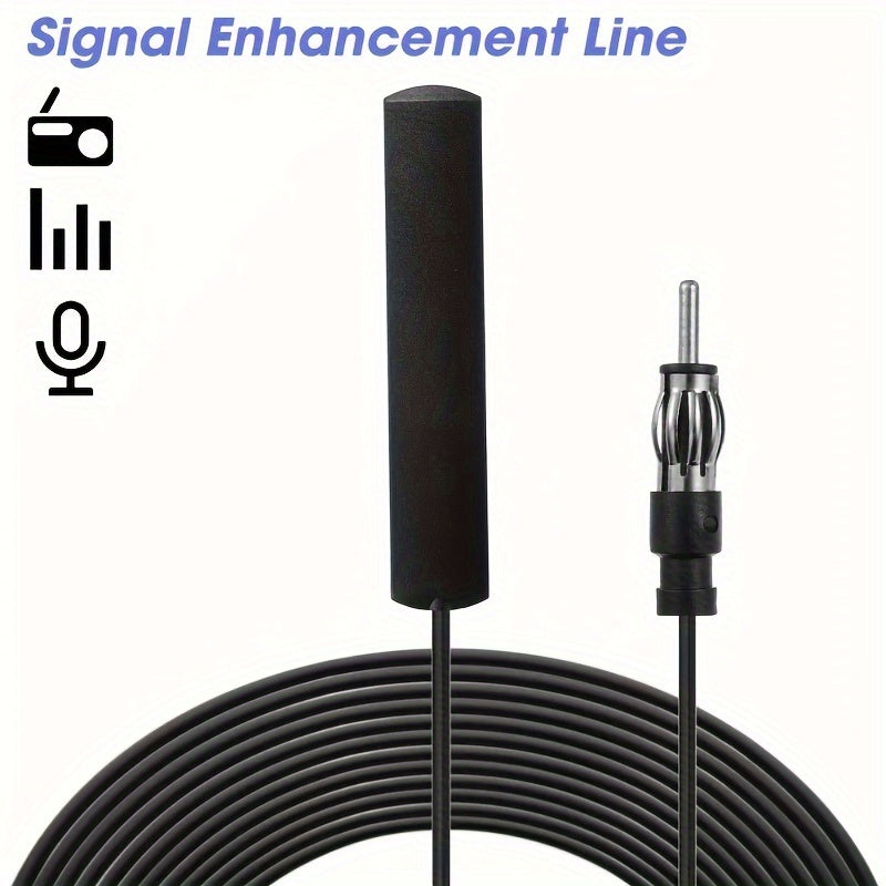 Universal Car Radio FM Signal Booster Antenna 5m Battery-Free Automotive Accessory
