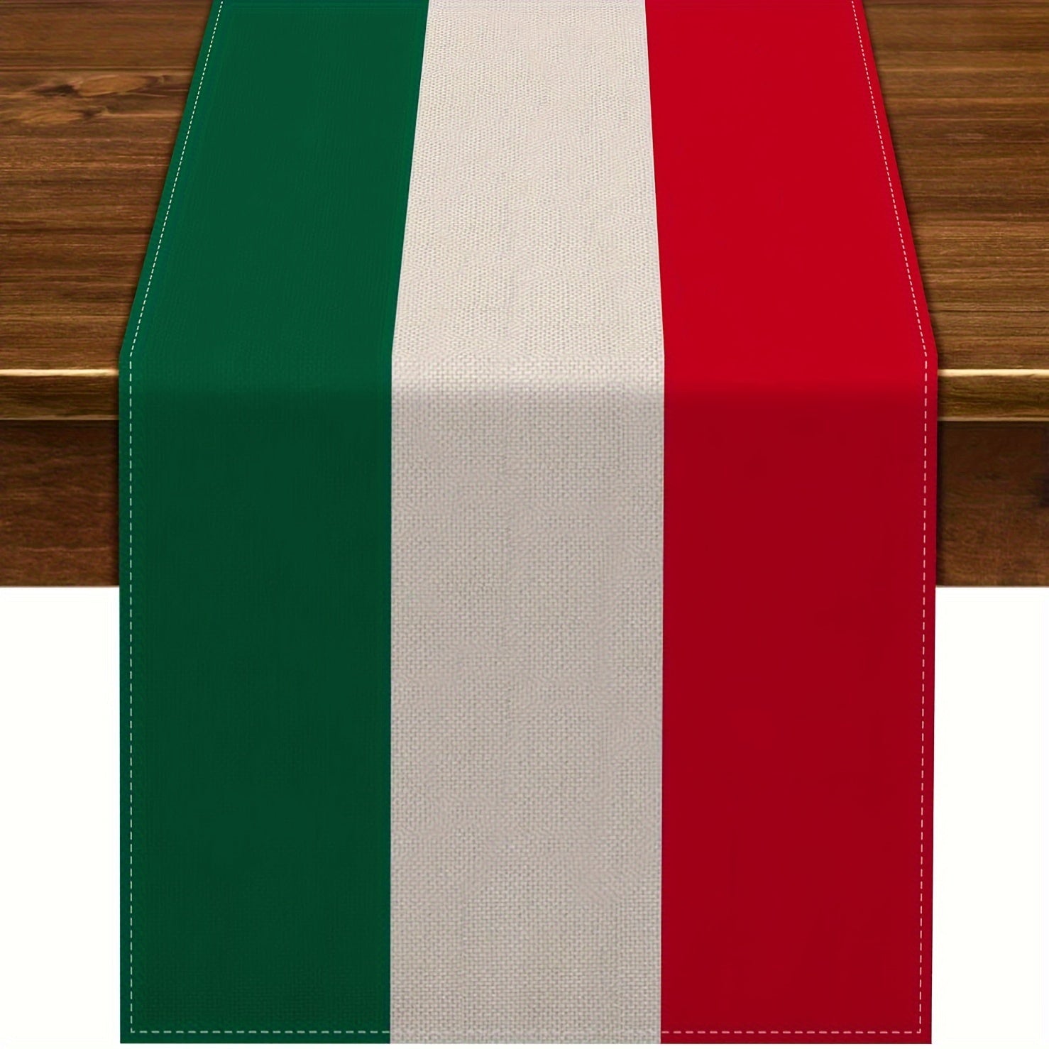 Italiyalik mavzuda polyester stol yugurti, uy va oshxona muhitlarida ovqatlanish stolini bezash uchun ideal, to'rtburchak shaklida.