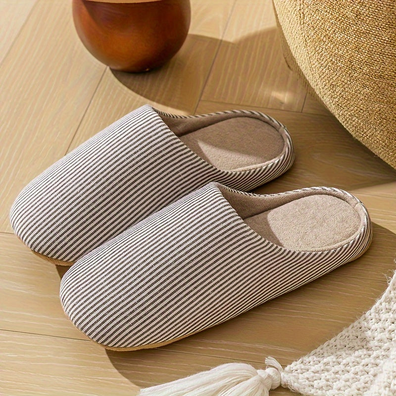 Unisex Breathable Fabric Home Slippers Non-Slip Odor-Resistant Indoor Shoes