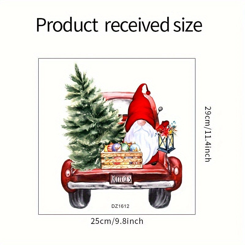 Christmas Gnome Toilet Wall Decal Waterproof PVC Bathroom Decor Santa Claus Holiday Sticker