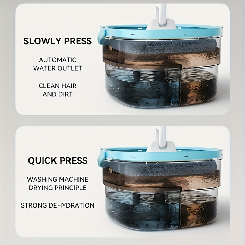 Juego de 5 paños de microfibra para cubo de fregona giratoria con separación de aguas residuales y eliminación de manchas
