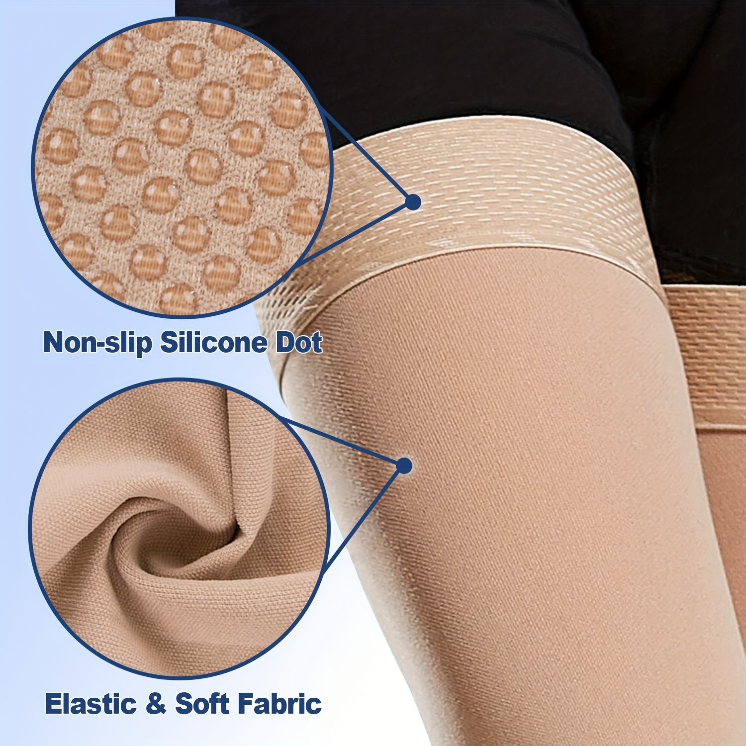 1 шт. МедКэр Женские компрессионные чулки, 15-20 мм рт. ст. до бедра, трикотажная ткань из нейлона и спандекса, медицинского класса для профилактики тромбозов.