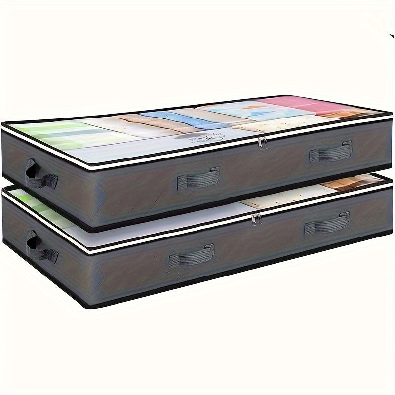 90L Under Bed Storage Containers with Clear Windows and Reinforced Handles for Bedding Clothes and Toys