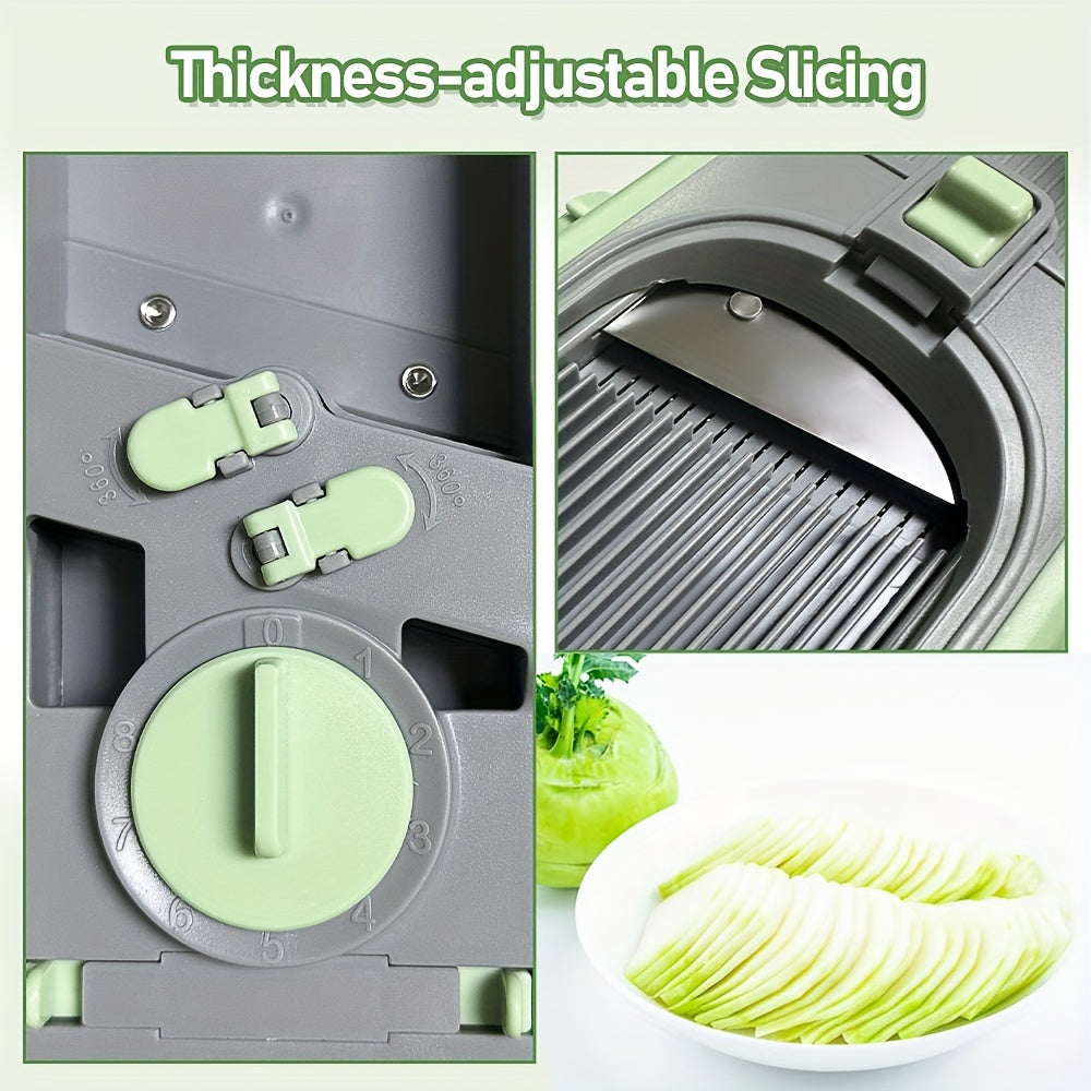 Adjustable Safety Vegetable Slicer with Stainless Steel Blade for Fruits and Vegetables