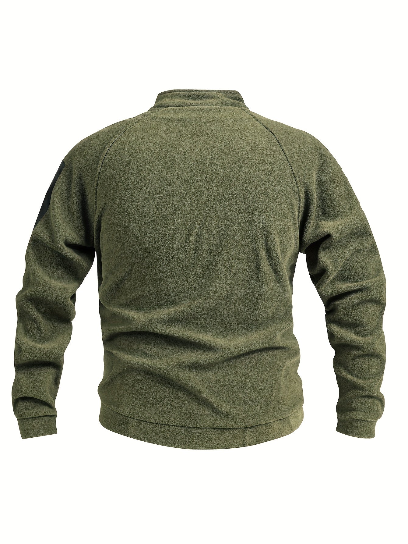 Men's Polyester Fleece Hoodie Zipper Stand Collar Solid Color Spring Fall Casual