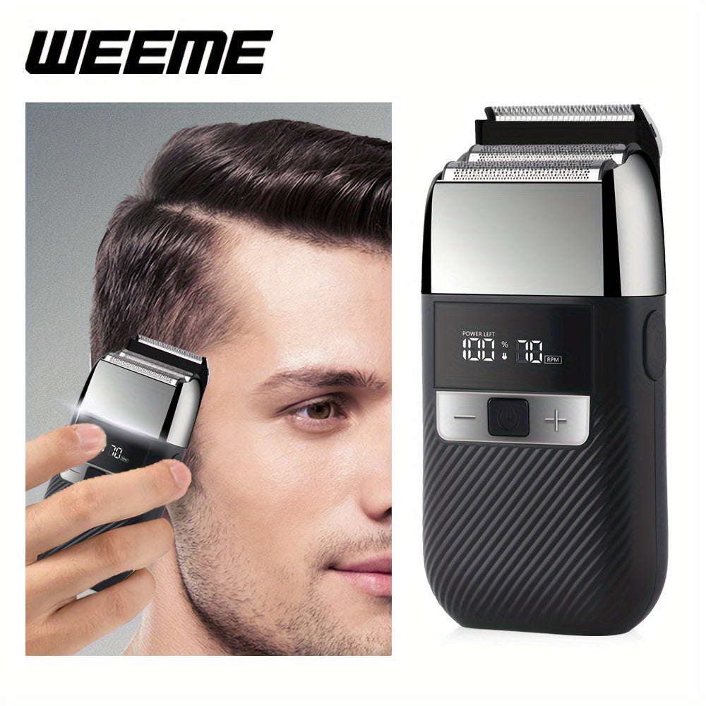 Мужской набор электробритвы с двойными лезвиями триммер бритва набор для красоты ЖК-дисплей USB зарядка
