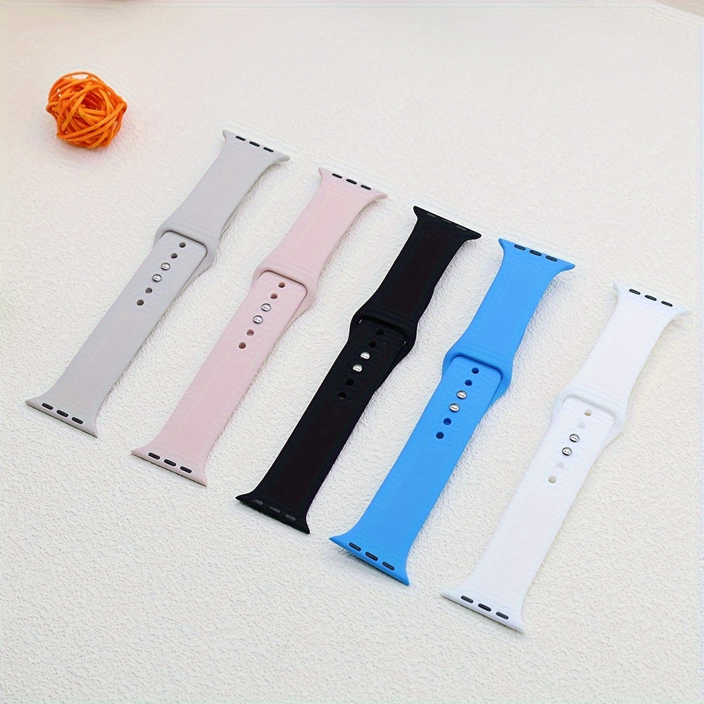 Silicone Sport Watch Band Compatible with Apple Watch Series 1-10 38mm 40mm 41mm 42mm 44mm 45mm 49mm Adjustable Fit
