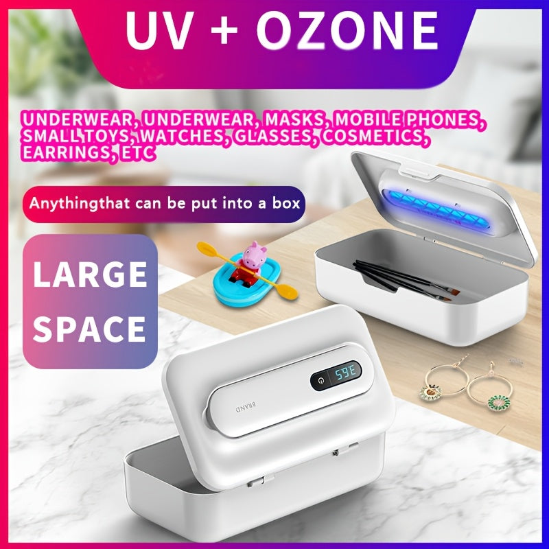 UV Ozone Cleaner Lamp with Detachable Tube 360° Sterilization Rechargeable White
