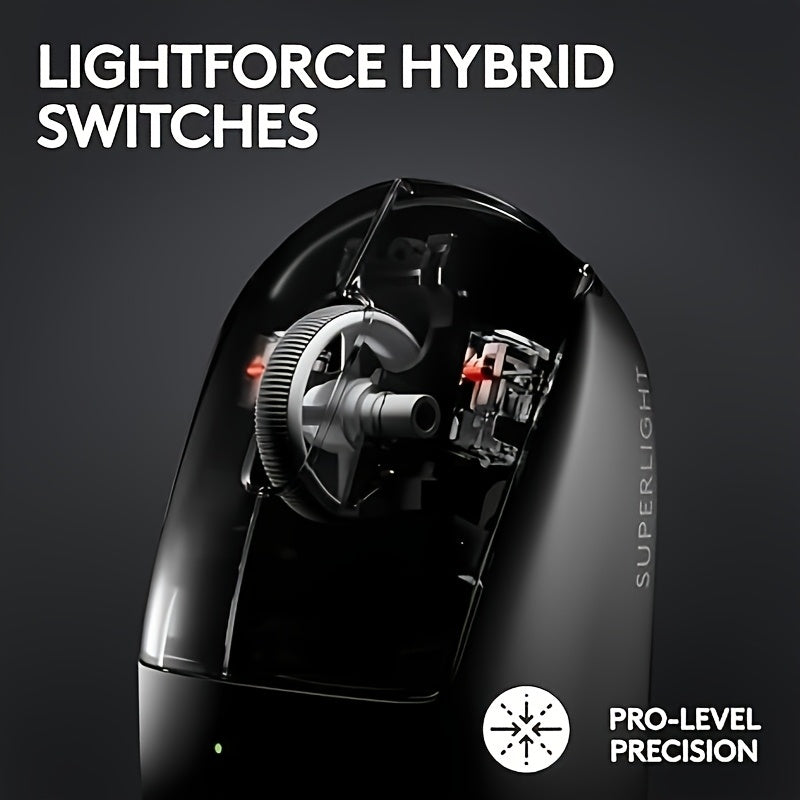 Ratón inalámbrico para juegos LIGHTFORCE con interruptores híbridos, sensor HERO 2, 44000 DPI, sondeo de 8K