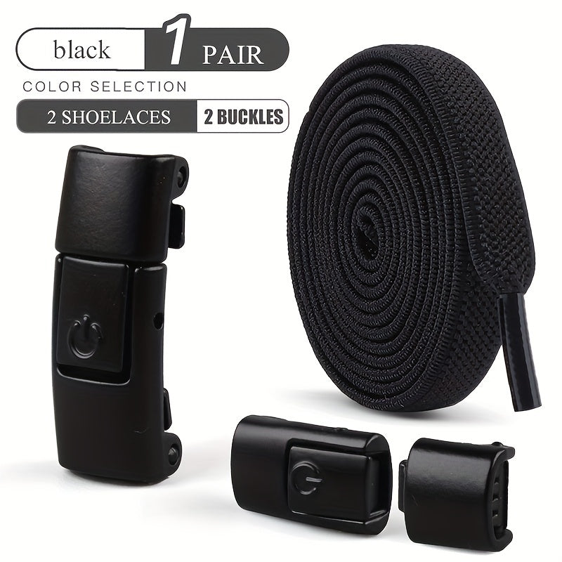 Elastic Shoelaces Set for Sneakers and Canvas Shoes Lightweight Solid Color