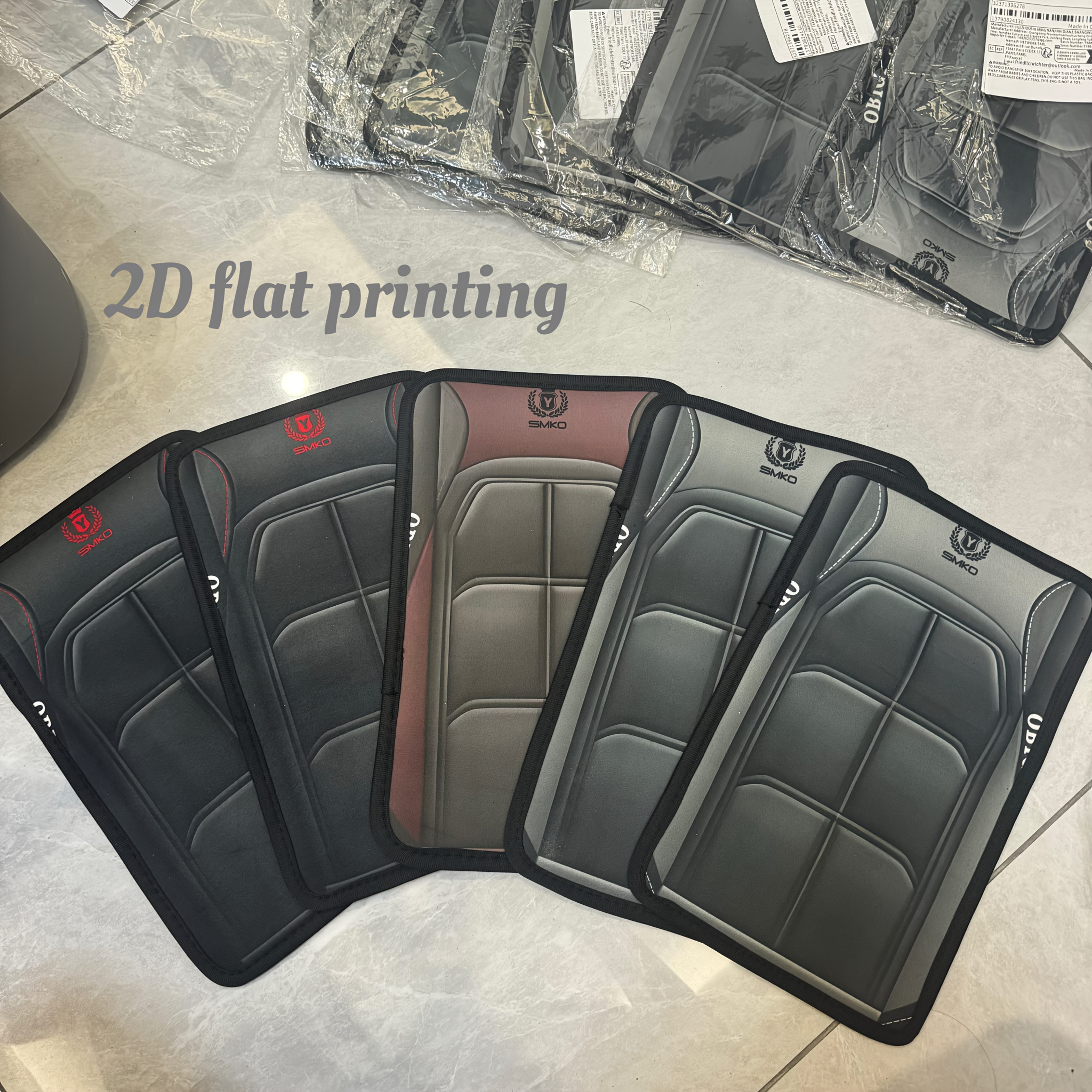 Car Interior Armrest Cover, Rubber, Black and Red, Durable Polyester