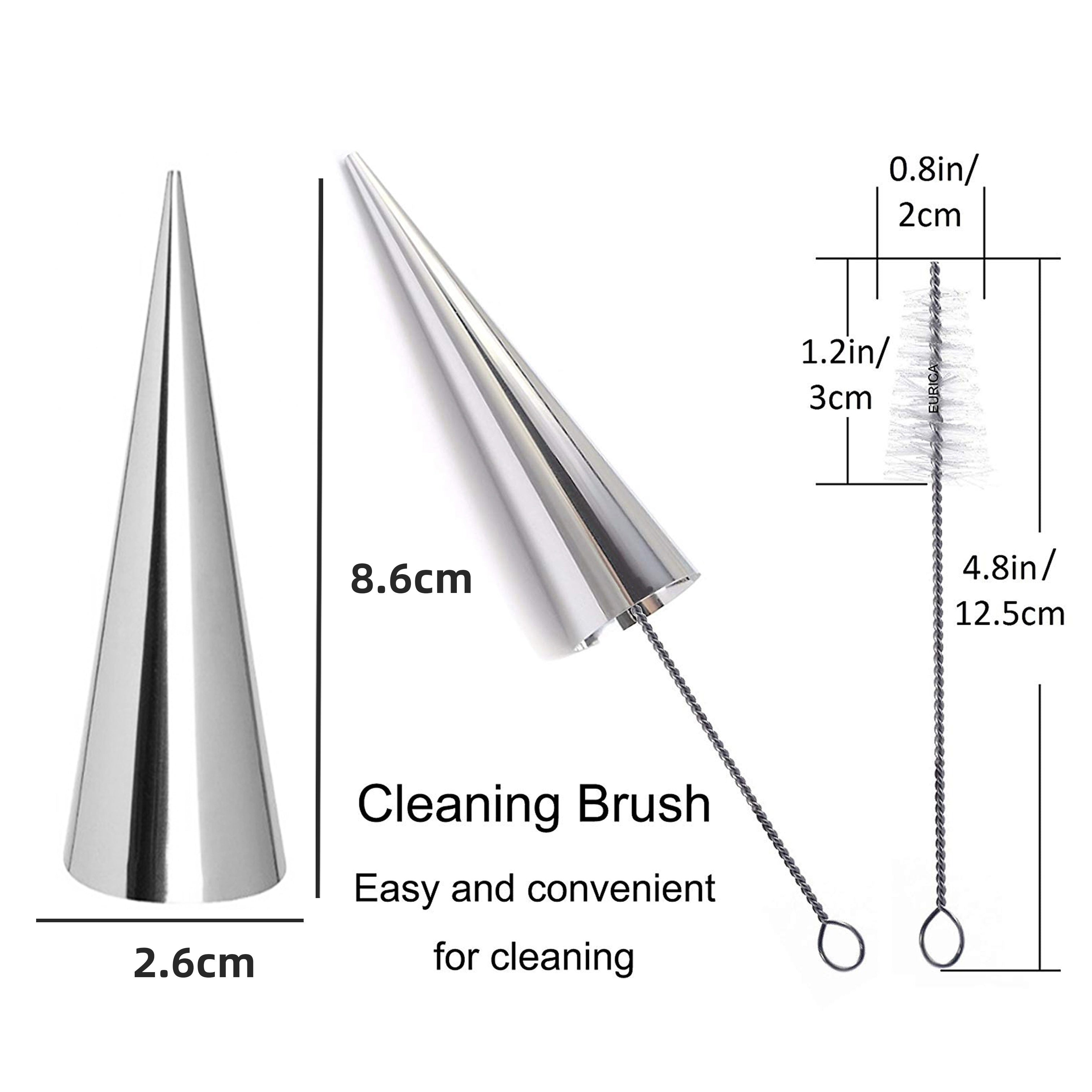 Set of 30 Stainless Steel Cone Molds for Croissants Cannolis and Waffle Cones