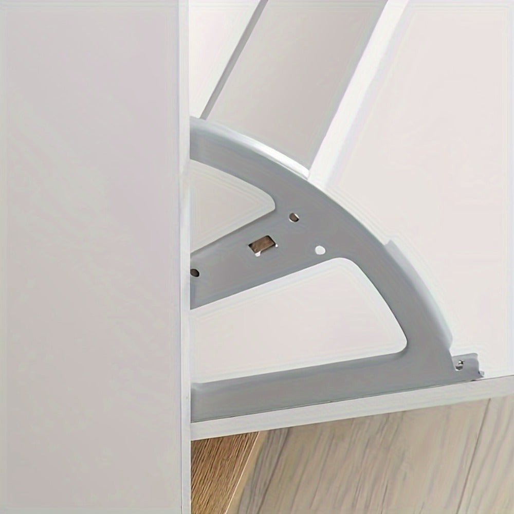 Three-Layer Metal Shoe Rack with Flip Frame Space-Saving Organizer