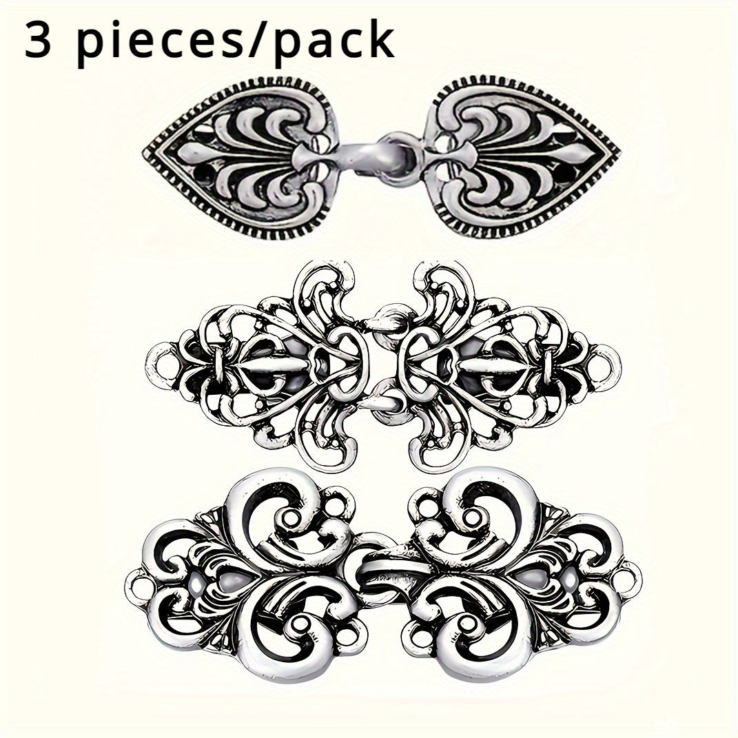 Vintage kumush kulrang sviter klip to'plami ayollar uchun kardigan va ko'ylak tugmalari