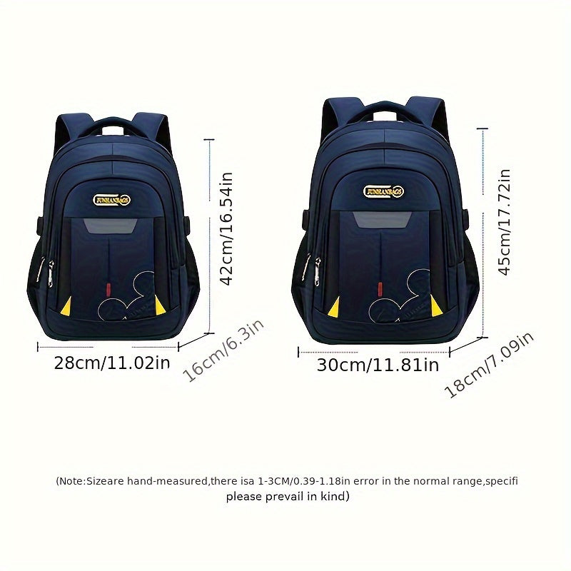 Large Capacity Multi-Layer Nylon Backpack for Students with Side Bottle Pocket