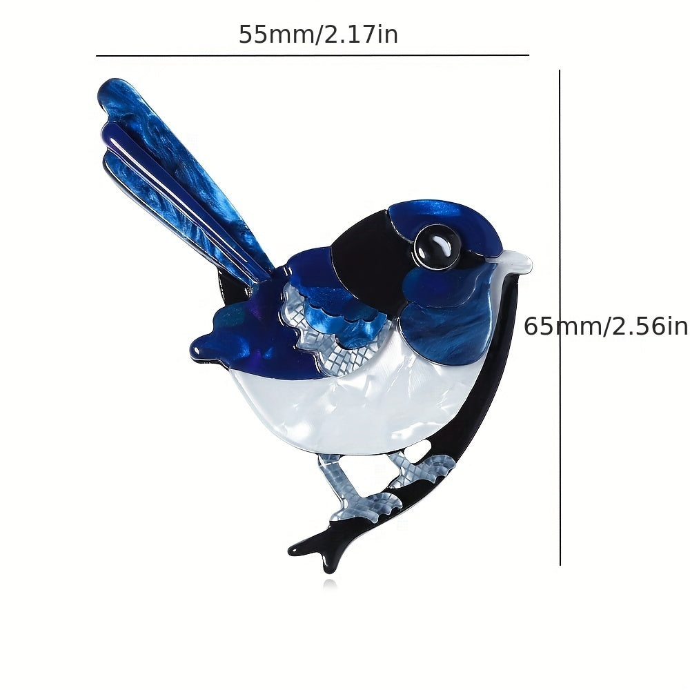 Mini Bird-Shaped Acrylic Animal Brooch for Women Clothing Accessory