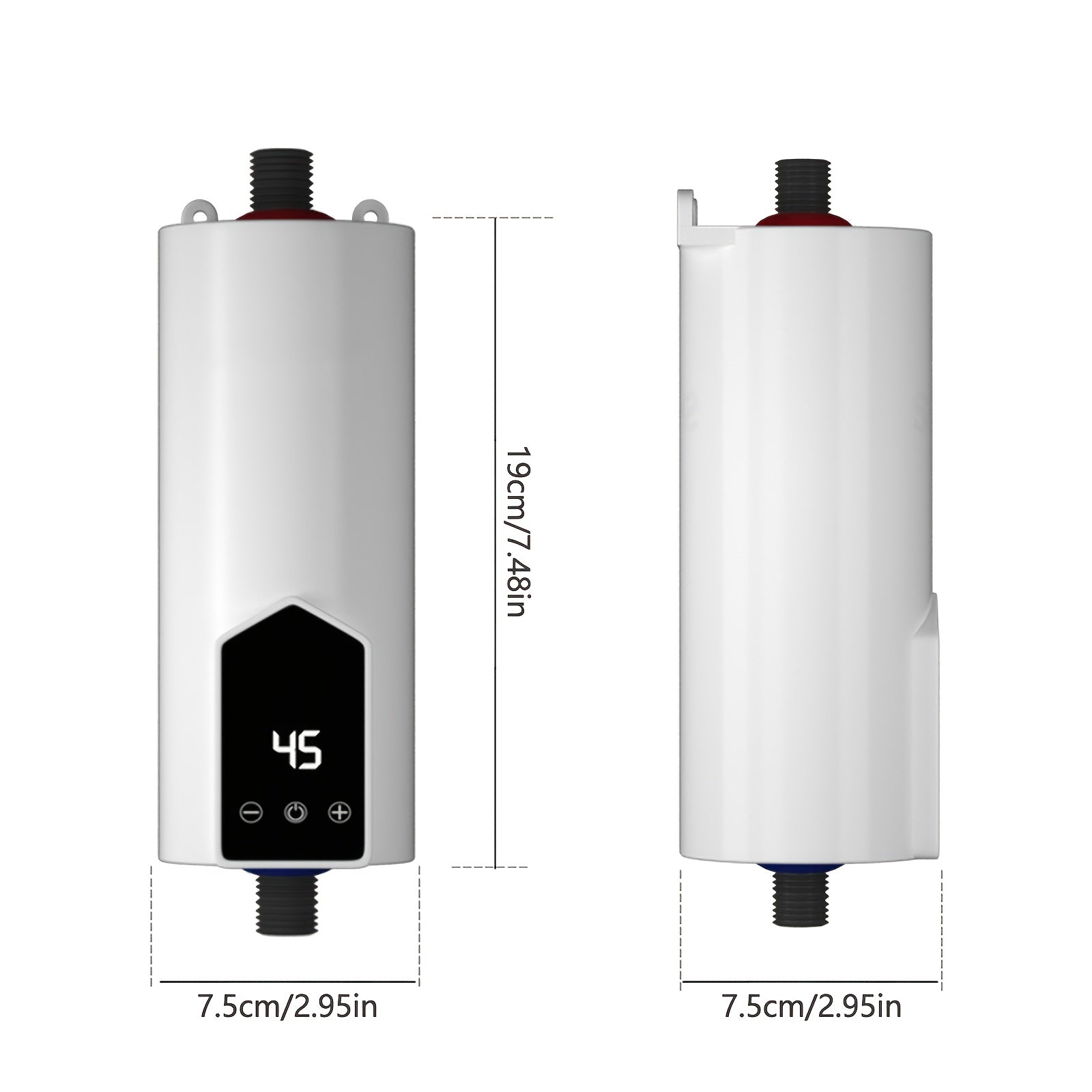 4000W Electric Tankless Water Heater with HD LED Display Fast Heating Overheat Protection White