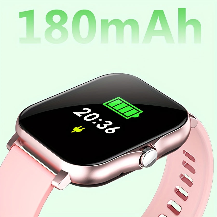 Men Women 4.65cm Touchscreen Smartwatch Fitness Tracker Call SMS USB Charging Silicone Strap