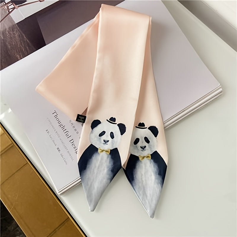 Women's Casual Decorative Neck Scarf with Animal Print in Small Silky, Thin, and Smooth fabric. Can also be worn as a Streamer Hairband.