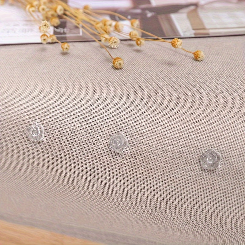 Pack of 40 Transparent Rose Head Bed Skirt Fasteners Dustproof Ruffle Edge Pins