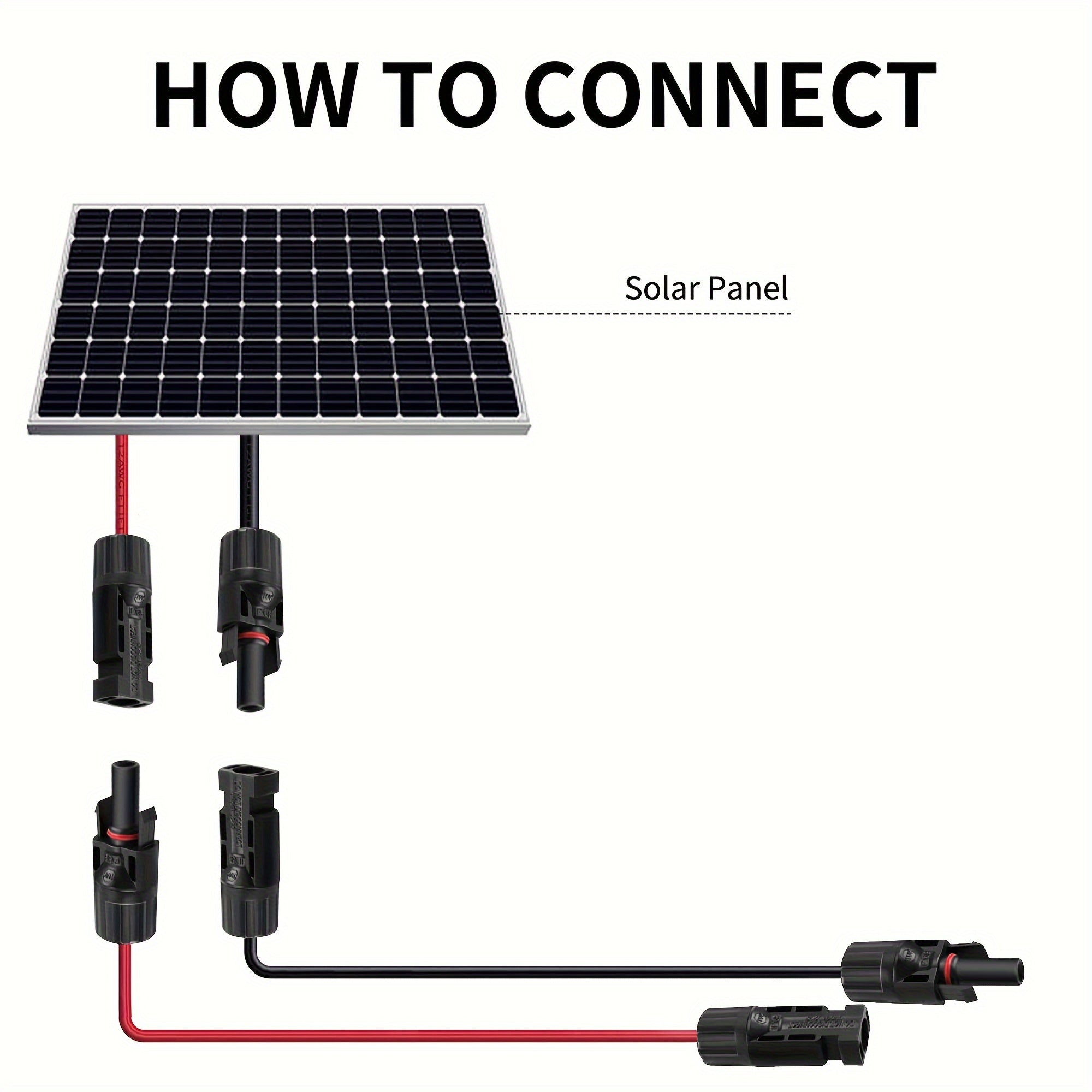 Cable de extensión para panel solar 14AWG con conectores hembra y macho para estación de energía portátil para autocaravana
