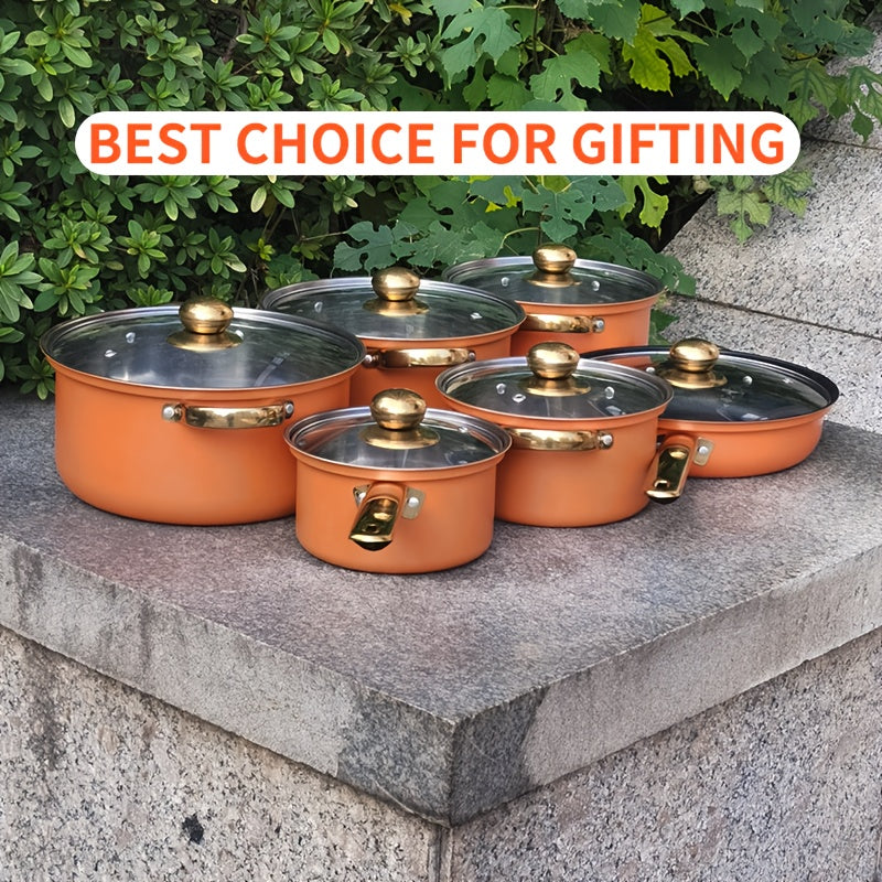 Многофункциональная нержавеющая стальная кастрюля с прозрачной крышкой - отлично подходит для приготовления рагу, супов и не только - подходит для индукционных и газовых плит - идеальный подарок на праздник для Рождества или Нового года