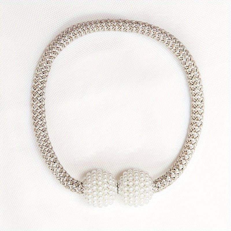 Cortinas magnéticas con perlas falsas para decorar dormitorios y salas de estar