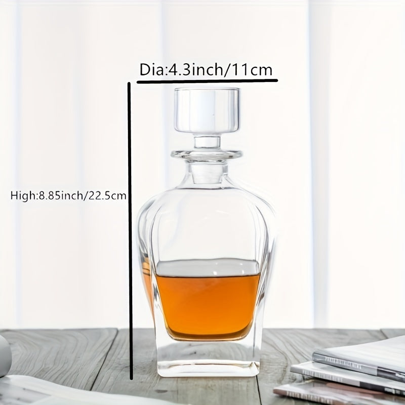 Square Glass Wine Decanter 23oz 700ml for Wine Whiskey and Mouthwash
