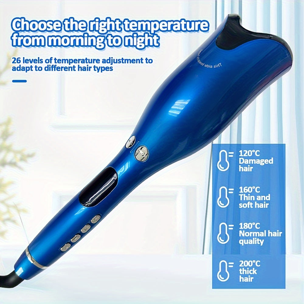 Rizador de cabello automático con varilla de cerámica que crea rizos impresionantes, temperatura ajustable, funciones de seguridad