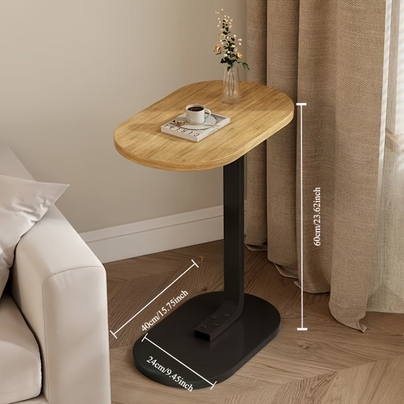 Round Coffee Table with Thick Top, Space-Saving Design for Home and Balcony